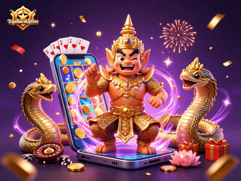 Engage with topnhacaiuytinn and experience a lively casino scene featuring golden temple guardian and dynamic games.