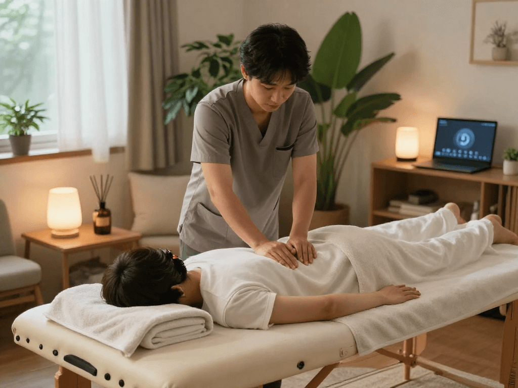 Experience a relaxing 도봉구출장마사지 in a tranquil home setting with a professional therapist.