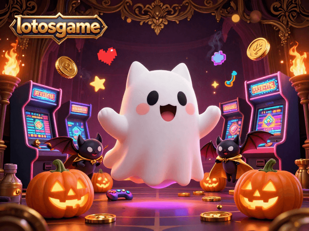 Engage with lotosgame in a thrilling haunted casino featuring a friendly ghost cat and epic gaming elements.