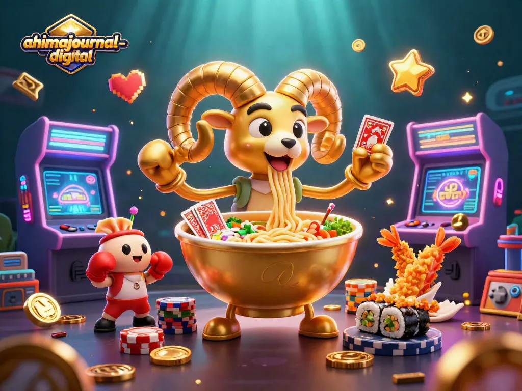 Engage with dynamic features at ahimajournal-digital's casino scene showcasing vibrant 3D characters and arcades.