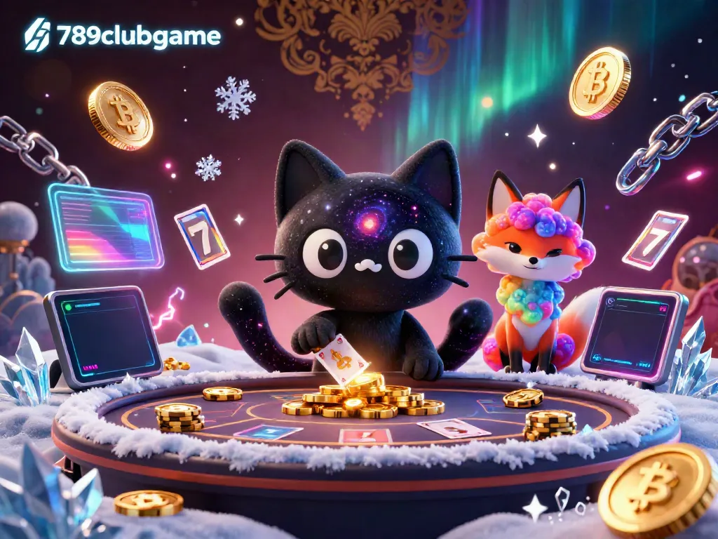 Immerse yourself in 789clubgame's vibrant cosmic casino with a black hole cat and nebula fox!