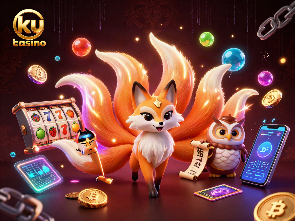 Experience winning thrills at ku casino with vibrant characters and slot machines.