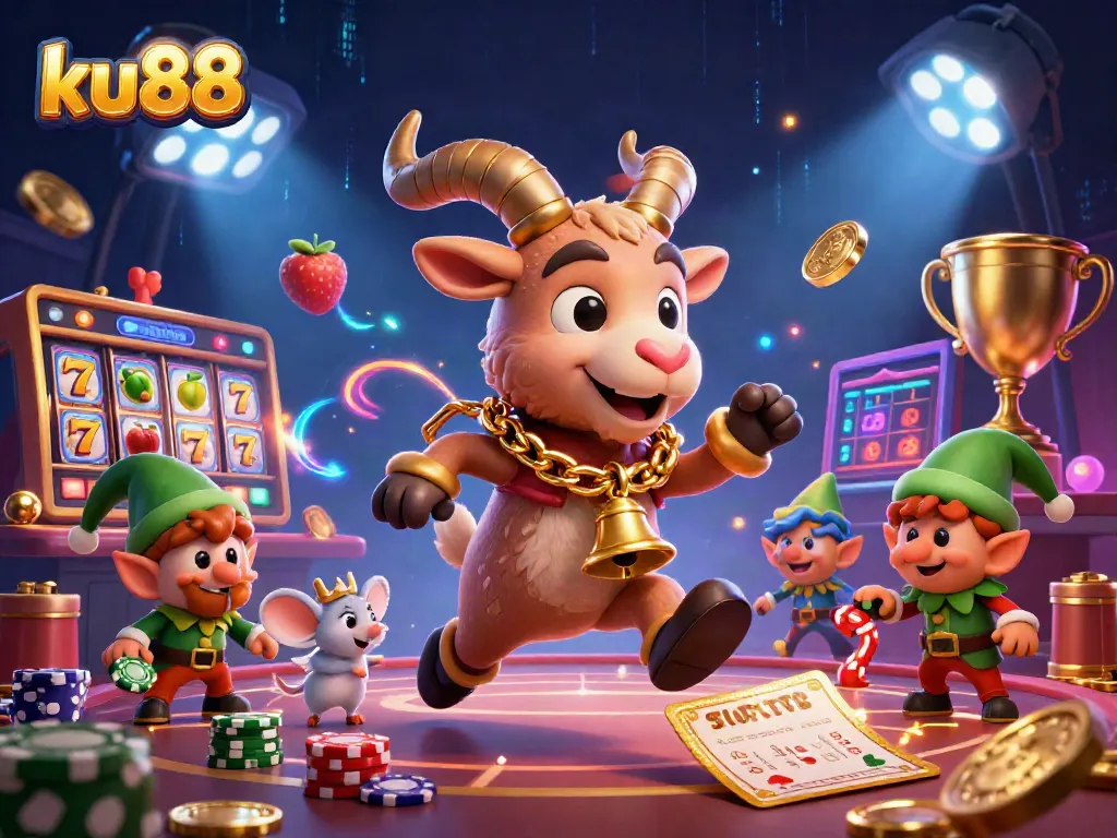 Engage with ku88's immersive holiday-horror casino experience featuring Krampus and festive characters.