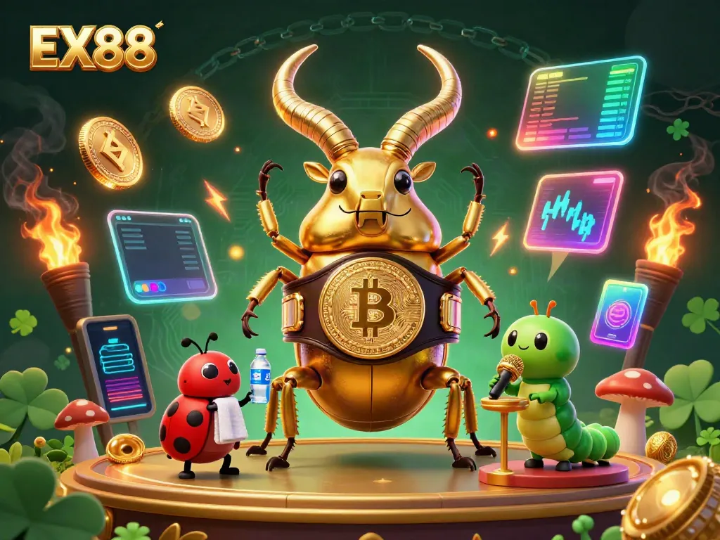 Battle with the EX88 golden stag beetle, symbolizing thrilling online casino action.