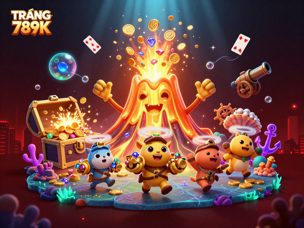 Experience the thrill of TRANG CHỦ 789K with a vibrant 3D casino adventure filled with treasures.