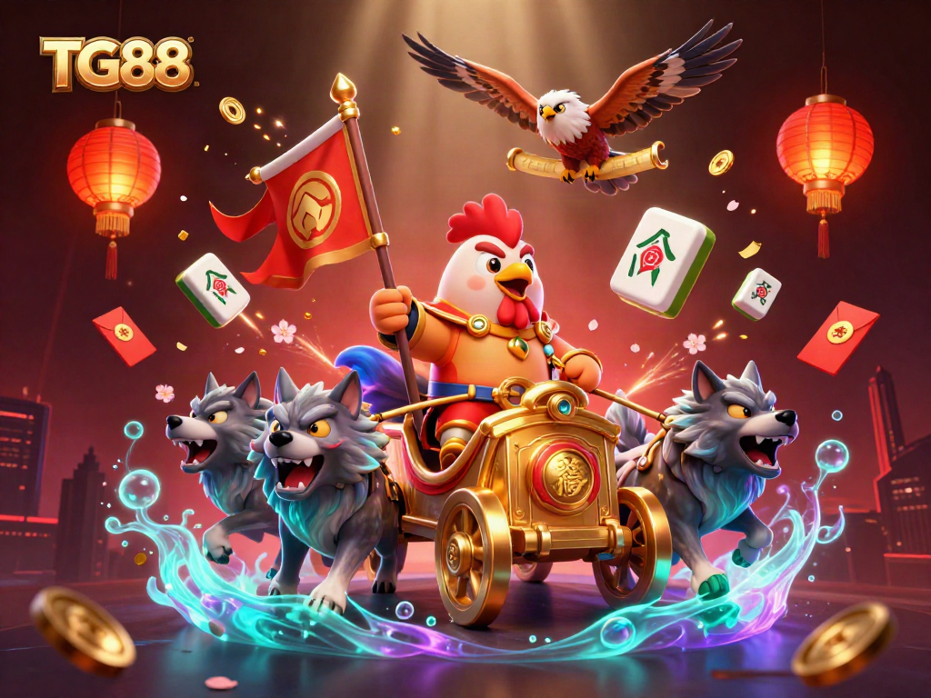 Engage with TG88's vibrant 3D casino art featuring dynamic characters and immersive game elements.