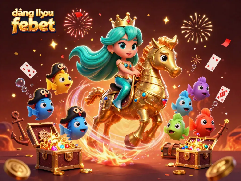 Experience exciting gameplay with the magical scene showcasing đăng nhập febet, featuring colorful characters and treasures.
