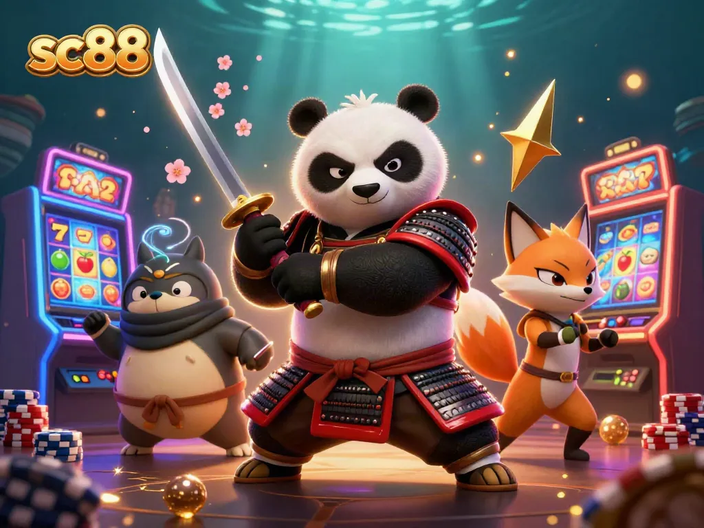Experience thrilling gameplay with sc88-inspired characters in a vibrant casino scene.