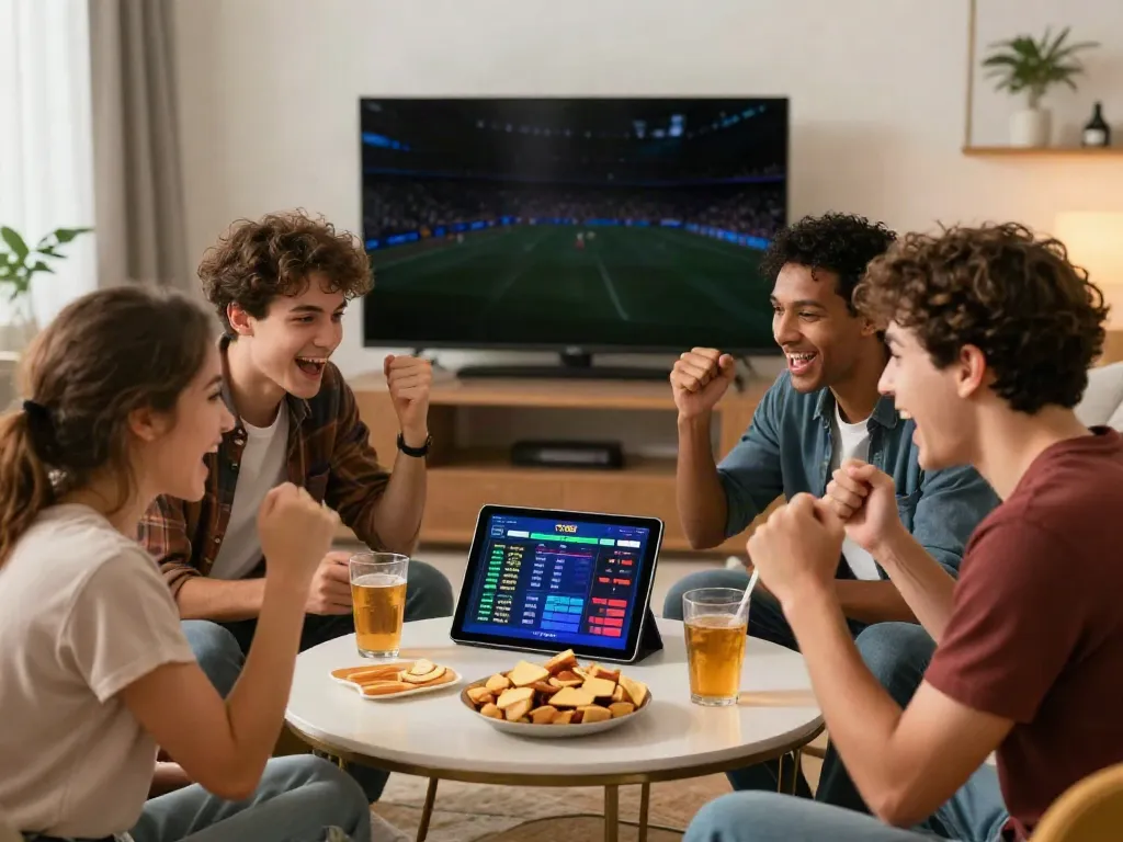 Excited players engaging with the TX88 online betting platform in a lively environment.