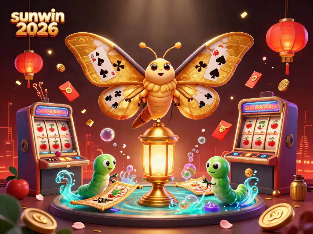 Experience winning with sunwin 2026: a vibrant 3D casino scene filled with jackpot symbols and rewards.
