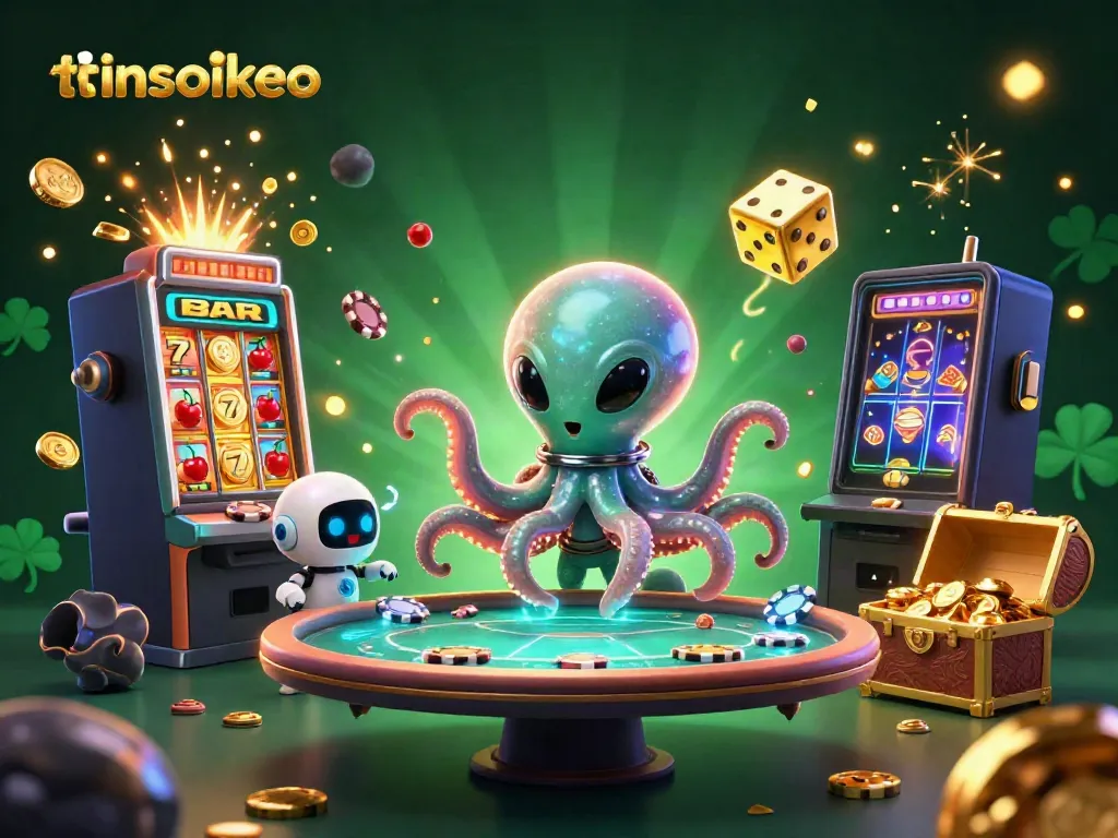 Experience thrilling gameplay with tinsoikeo's vibrant casino scene featuring an alien octopus and energetic elements.