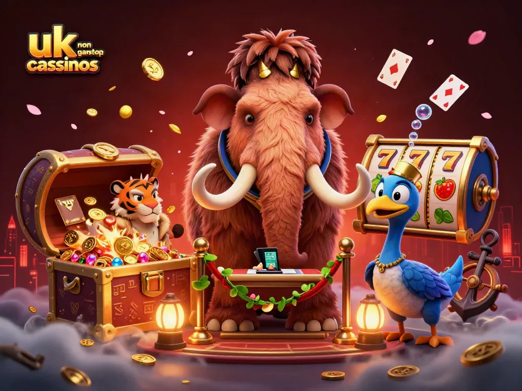 Experience the excitement of uk non gamstop casinos with unique characters in a vibrant casino scene.