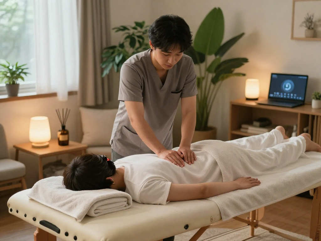 Experience a relaxing 도봉구출장마사지 in a tranquil home setting with a professional therapist.