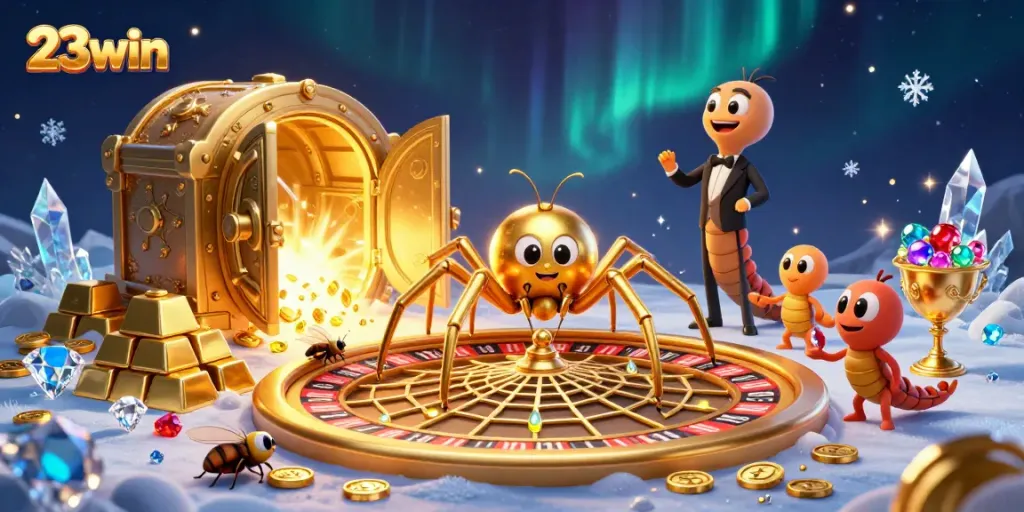 Engage in thrilling gameplay with 23win's immersive golden roulette and enchanting characters.