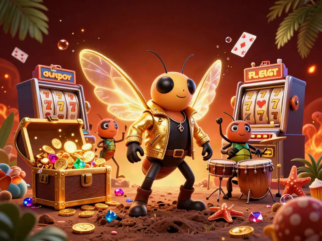 Experience thrilling gameplay at sunwin with vibrant slot machines and lively characters in a dynamic casino environment.