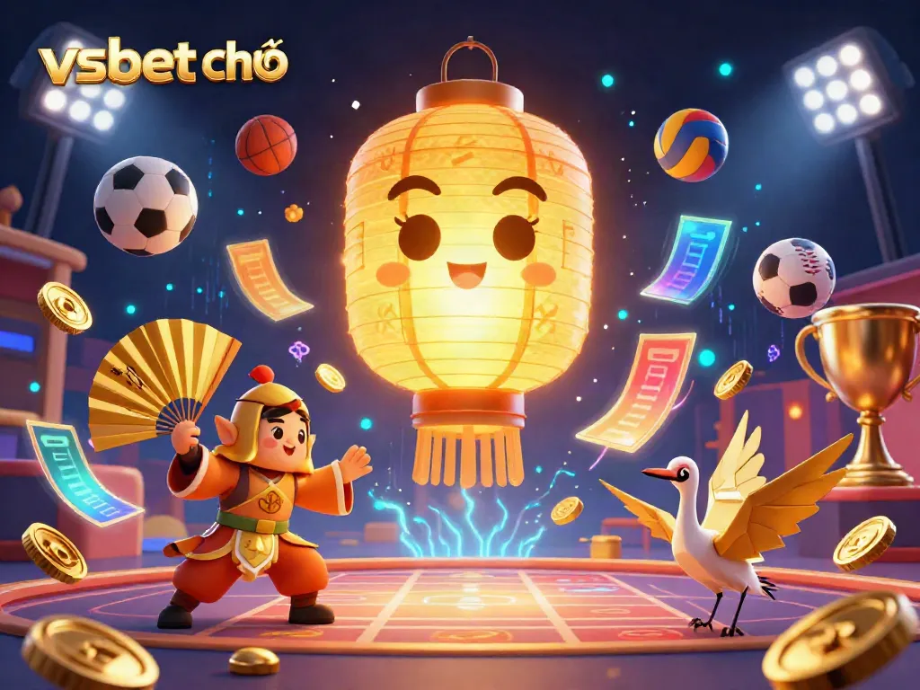 Experience the dynamic world of vsbet chính thức sports betting with vibrant 3D illustrations and engaging game elements.