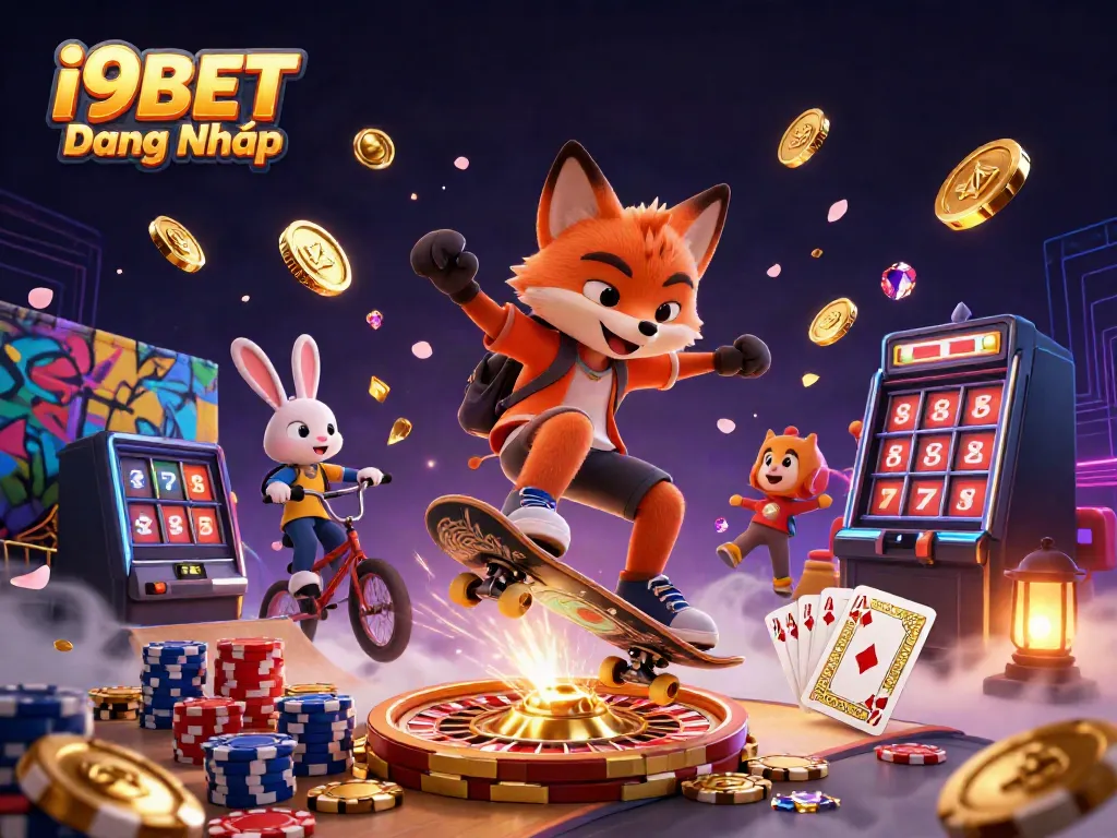 Engage with the thrilling world of i9BET Đăng Nhập featuring dynamic characters and casino elements.