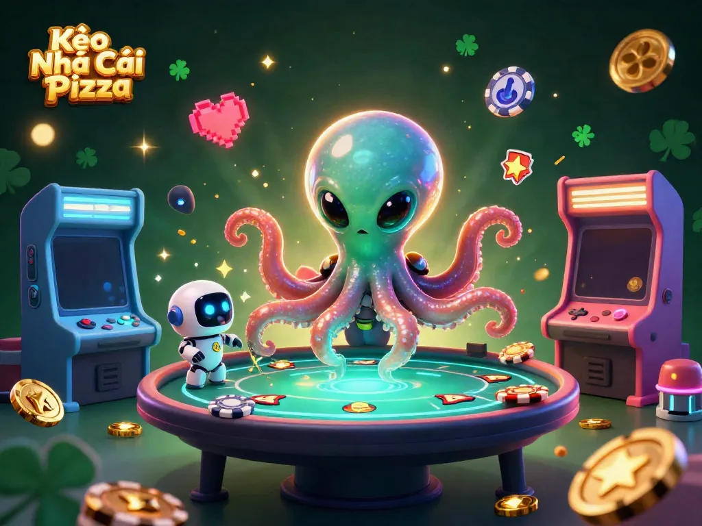 Experience thrilling betting excitement with Kèo Nhà Cái Pizza, featuring an orbit of cosmic poker elements.