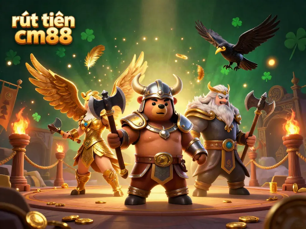 Experience the thrill of rút tiền cm88 with dynamic 3D characters in a vibrant casino setting.