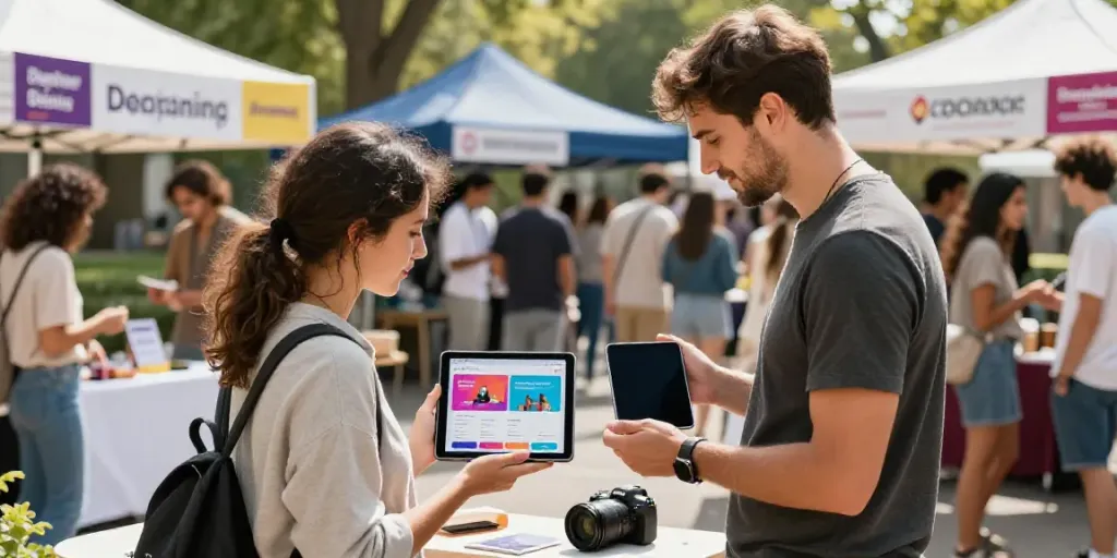 Buy and sell your WooCommerce online store in an engaging outdoor marketplace.