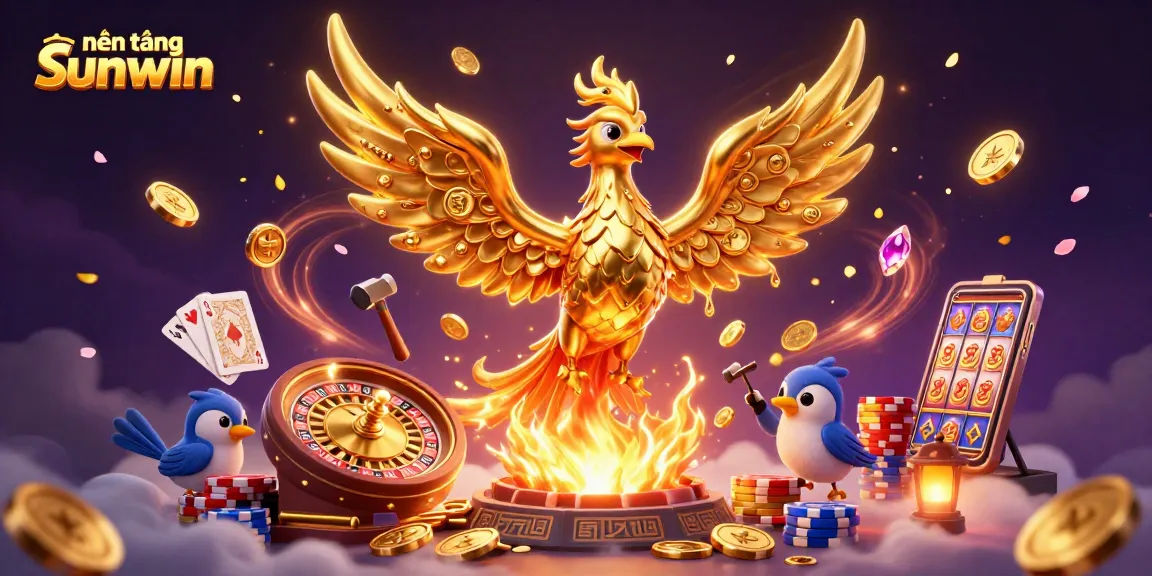 Experience the vibrant gaming action at nền tảng sunwin with golden phoenix and dynamic casino elements.