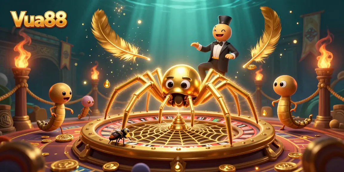 Engage with Vua88's thrilling roulette scene featuring vibrant characters and casino elements.