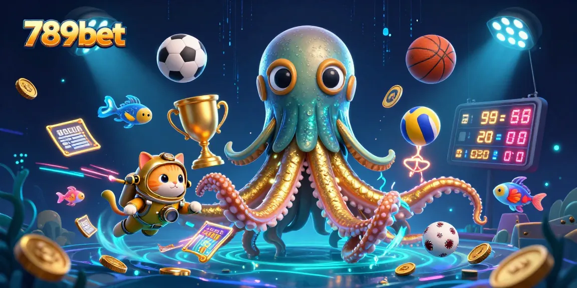 Immerse yourself in 789bet's thrilling ocean adventure featuring a kraken and diving cat!