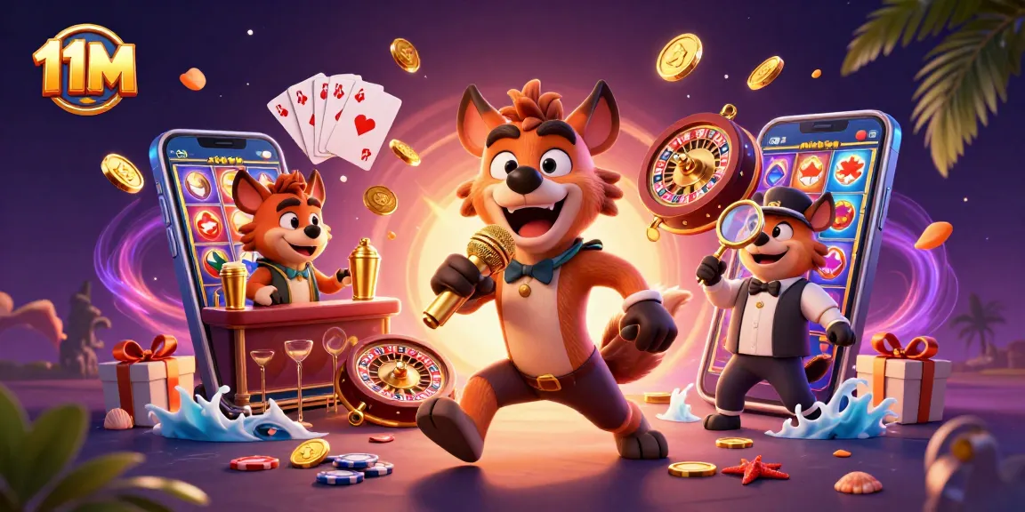 Engage with the vibrant 11M Casino, featuring hyenas, slot games, and a lively atmosphere!