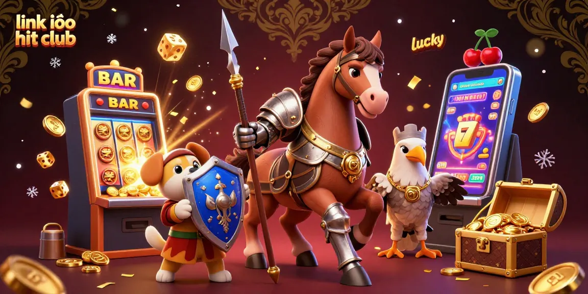 Access thrilling games on link vào hit club with our vibrant 3D casino-inspired illustration.