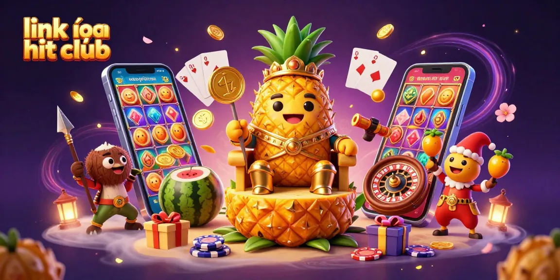 Experience excitement at link vào hit club with vibrant casino-themed illustration showcasing animated characters and games.