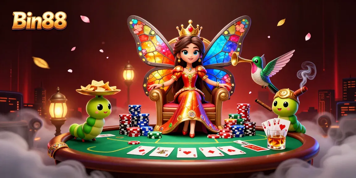 Experience Bin88's exciting poker scene with vibrant characters and dynamic game elements.