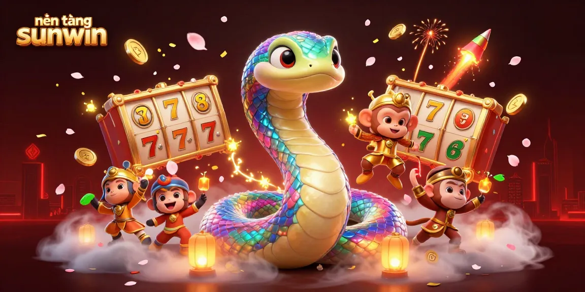 Experience the exciting platform of nền tảng sunwin with vibrant 3D casino game elements and festive visuals.