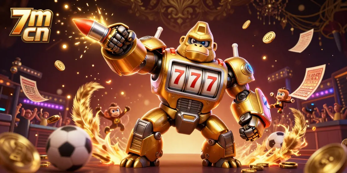 Experience thrilling action with 7m cn as a golden gorilla mech dominates the scene in an online sports betting arena.
