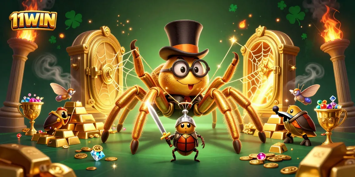 Experience thrilling adventures with 11WIN featuring a dynamic casino scene of colorful characters.