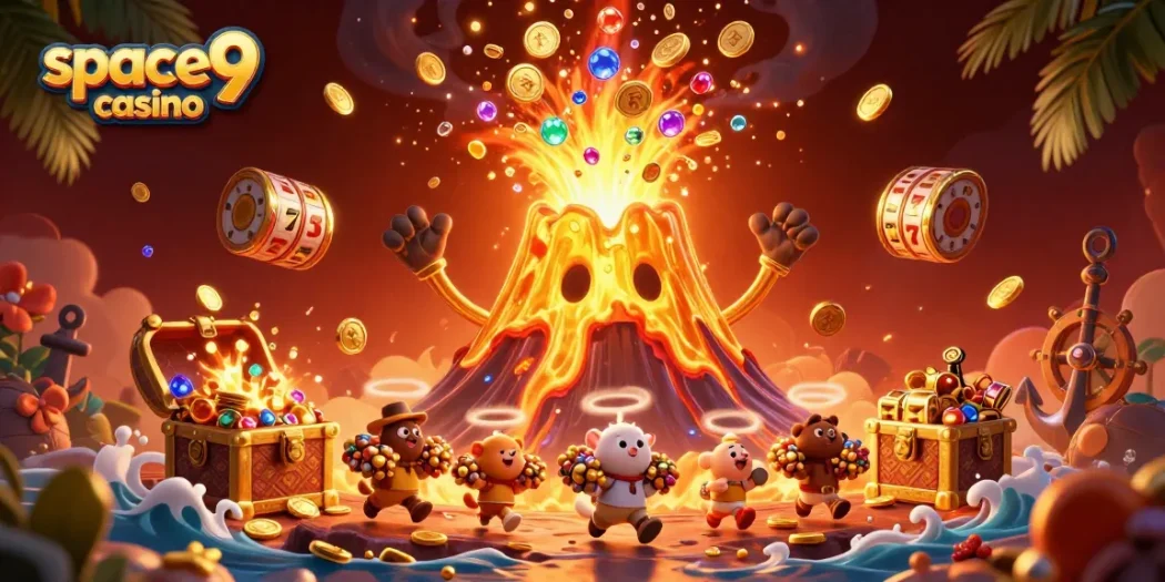 Experience thrilling wins at space9 casino with a vibrant eruption of coins and jackpots.
