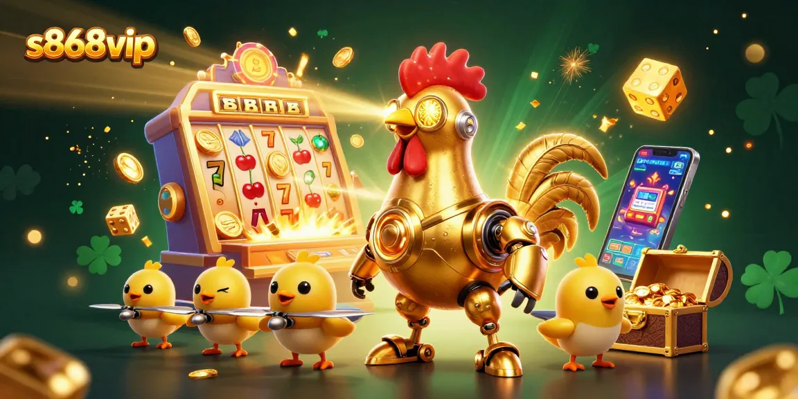 s868vip brings the excitement of jackpot slots and vibrant gaming through 3D illustration, showcasing classic casino elements.