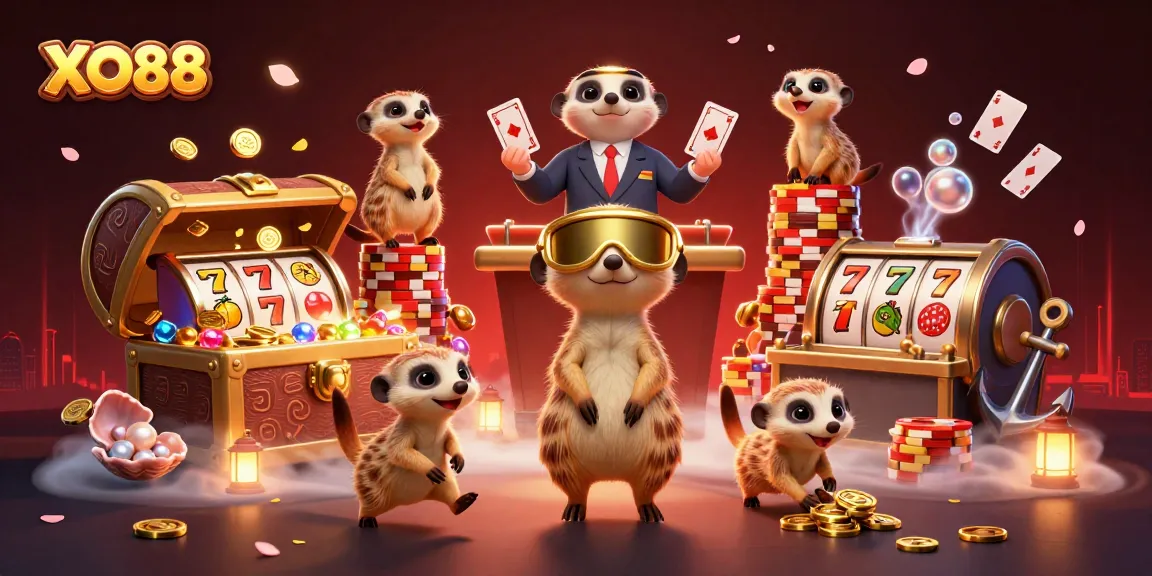 Win big at XO88 with interactive meerkat dealers and vibrant casino elements.