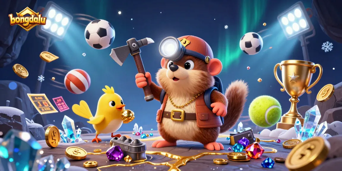 Bongdalu updates live scores with dynamic sports elements like balls and trophies for engaging users.