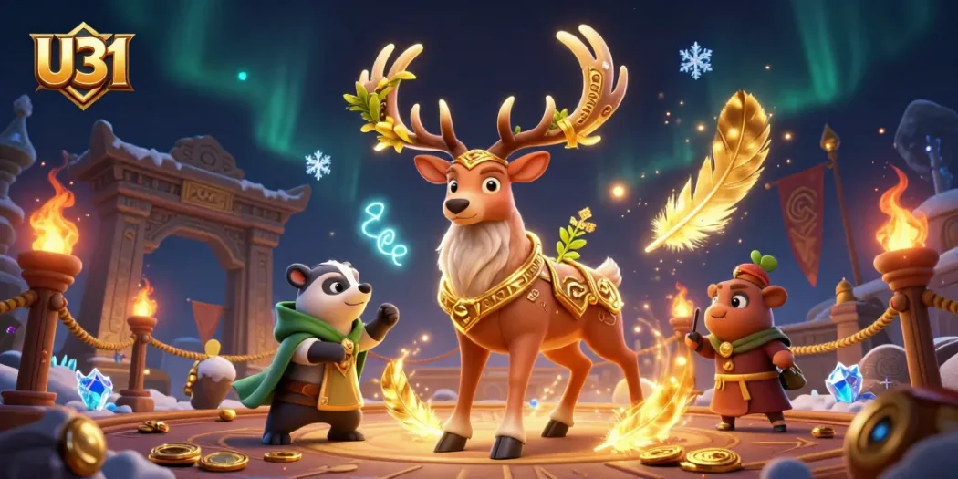 Experience the thrill of U31 casino gaming with our vibrant 3D illustrated scene featuring engaging characters and dynamic elements.