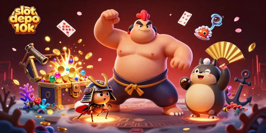Engage in thrilling gameplay with the slot depo 10k as vibrant characters bring excitement to the scene.