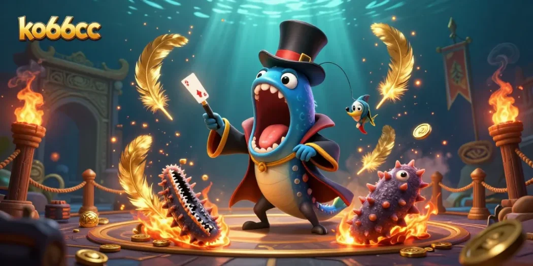 Experience vibrant gaming excitement with ko66cc's lively deep-sea casino adventure scene.