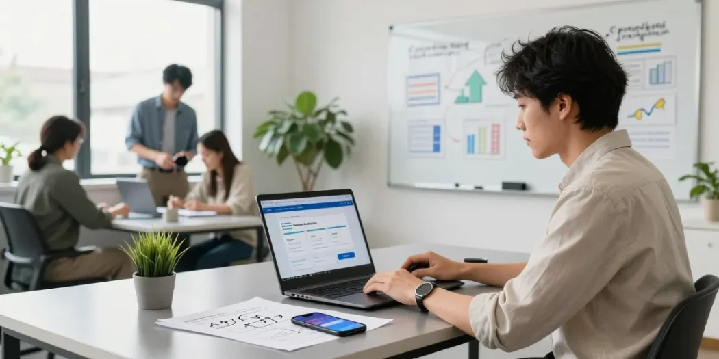 Best payment gateway for business startup displayed on a laptop in a modern workspace.