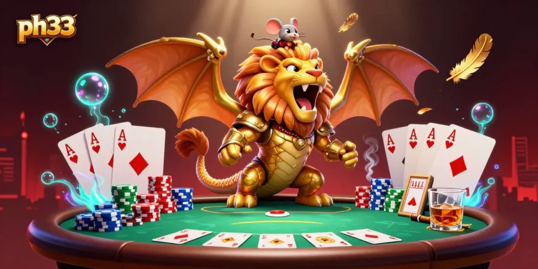 Engage in thrilling gameplay with ph33's dynamic gaming interface filled with vibrant casino elements.